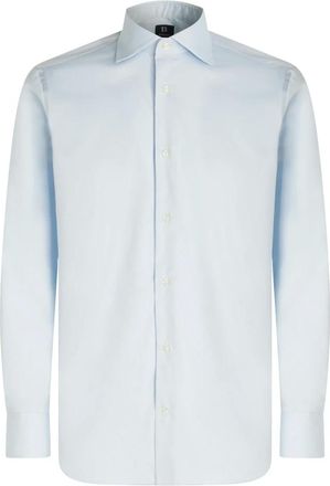Boggi Milano Overhemden, Heren, Blauw, 3Xl, Katoen, Slim Fit Pinpoint Katoenen Overhemd