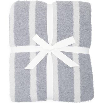 Nordstrom Rack Vertical Stripe Butter Knit Throw in Grey Vapor Multi at Nordstrom Rack