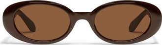 Quay Felt Cute 52mm Gradient Small Oval Sunglasses in Chocolate/Brown at Nordstrom