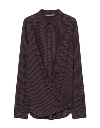 Pomandere Notte Gingham Lyocell-Cotton Flannel Shirt