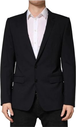 Dolce & Gabbana Wool Single Breasted 2 Button Blazer - Heren - Blazers - Zwart - 2XL - Wol - Jassen
