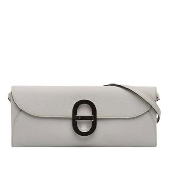 Herm&egrave;s Pre-owned Crossbody Bag - Dames - Pre-owned - Grijs - Maat: ONE Size Leer