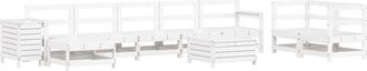 vidaXL vidaXL 10 Piece Garden Sofa Set White Solid Wood Pine
