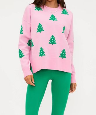 Beach Riot Callie Sweater In Pink Christmas