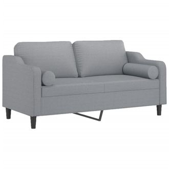 vidaXL Sof&aacute; De 2 Plazas Con Cojines Tela Gris Claro 140 Cm Vidaxl