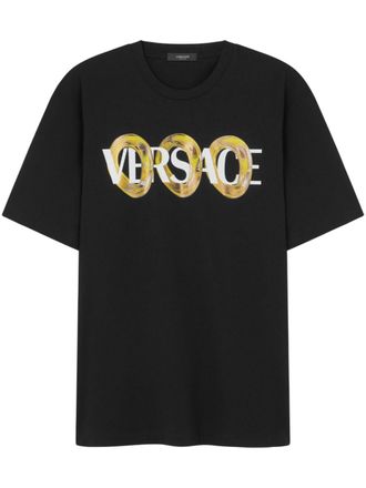 Versace Maxi Chain T-shirt met logoprint - Zwart