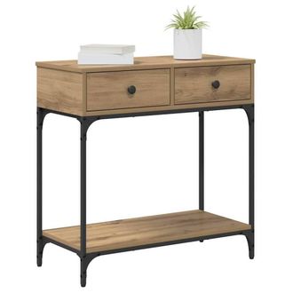 Berkfield Home Modern Console Table Artisan Oak 75x34.5x75 cm Engineered Wood in Brown