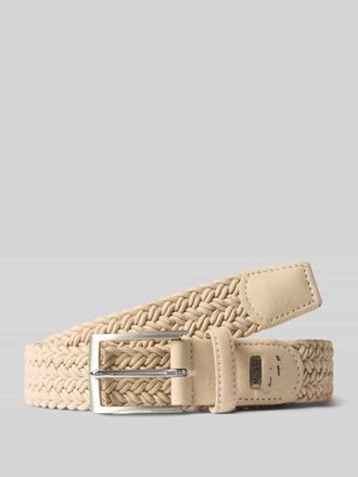 Monti G&uuml;rtel in Flecht-Optik mit Leder-Anteil Modell Havanna in Beige, Gr&ouml;&szlig;e 100