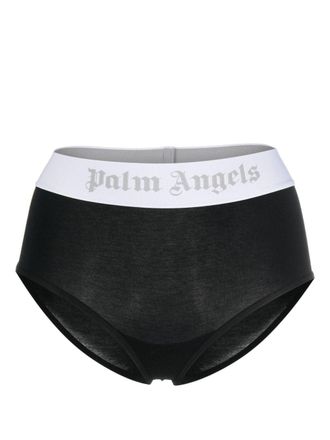 Palm Angels Slip bikini con banda logo - Nero