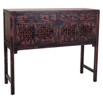 Wanderlust Deco Wanderlust Deco - Recibidor De Madera Rojo 120x40x102