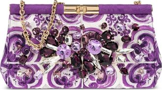 Dolce & Gabbana Clutch a fiori Marlene piccola - Viola