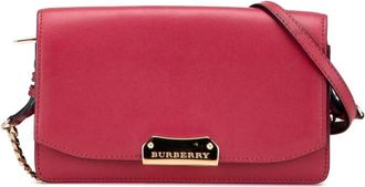 Burberry Pre-owned Cross Body Bags, female, Red, Size: ONE SIZE Pre-owned Leather Crossbody Bag