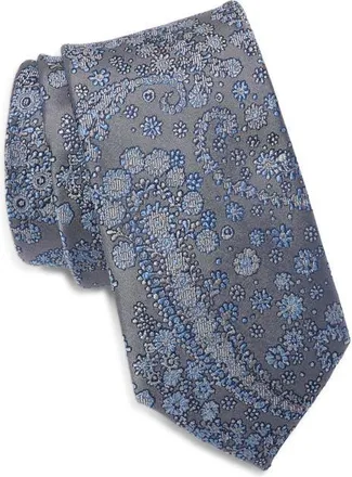 Nordstrom Davari Paisley Silk Tie in Grey at Nordstrom