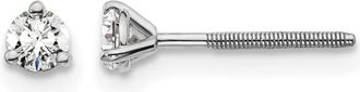Diamond2Deal 14k White Gold 1/5 ct Round Lab Grown Diamond Stud Earrings Screw Back VS Clarity, D-E Color
