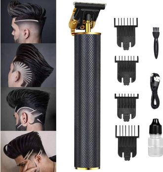 Trade Shop Trade Shop - Tagliacapelli Rasoio Elettrico Professionale Usb Ricaricabile Retr&ograve; Vintage Nero