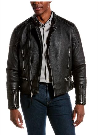 Robert Graham Vegan Leather Racer Jacket In Black