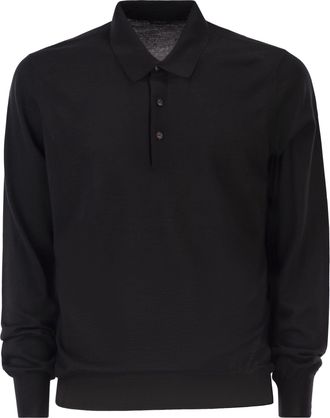 Kiton Lang&auml;rmliges Kiton-Poloshirt aus Wolle
