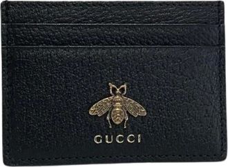 Gucci Pre-owned Wallets, male, Black, Size: ONE SIZE Pre-owned Animalié Leather Card Case