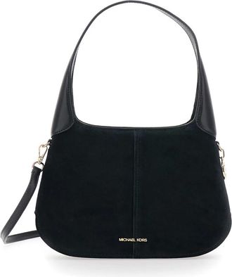 Michael Kors Tassen, Dames, Zwart, ONE Size, Polyester, Alice Small Suede Schoudertas