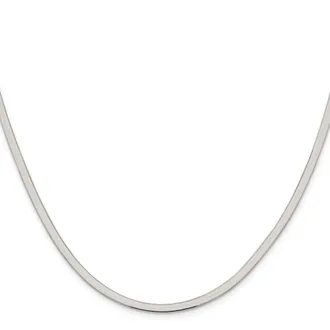 Diamond2Deal Sterling Silver 3mm Magic Herringbone Chain Necklace