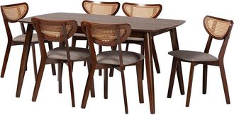 Baxton Studio Dannell Mid-Century Modern 7Pc Dining Set