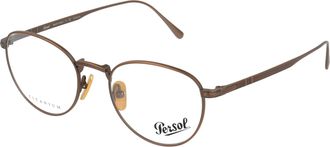 Persol 0PO5002VT Titanium Round Eyeglasses - Bronze