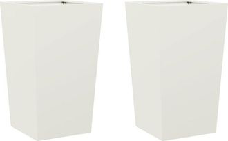 vidaXL Jardineras 2 uds acero blanca 45x45x75 cm Vidaxl