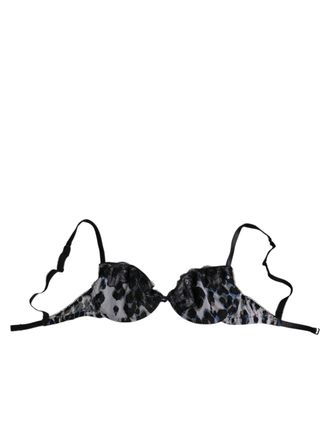 Roberto Cavalli Womens White Leopard Push Up Reggiseno Bra Underwear Nylon Elastane Clothing