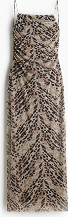 H&M Drapiertes Trägerkleid aus Mesh - Beige