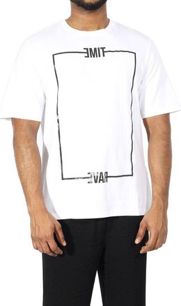 Roberto Cavalli Optical White Time Rave Print T-shirt, Size Small
