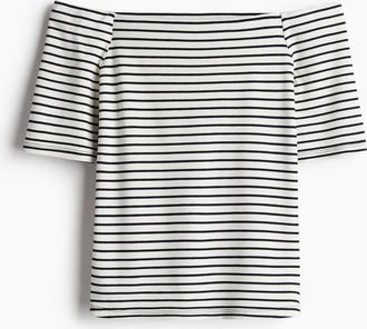 H&M Off-Shoulder-Shirt aus Jersey - Blue