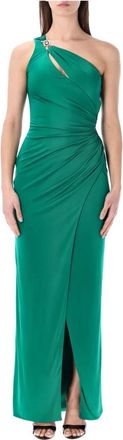 Versace Medusa 95 Gedrapeerde Jurk - Dames - Avondkleed - Groen - S - Kleedjes