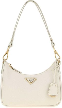 Prada White Logo Mini Shoulder Bag