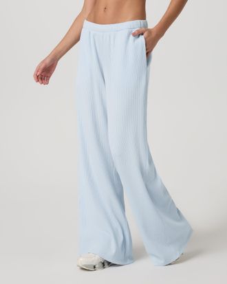 Vuori Clothing Waffle Wideleg Pants | Soft Sky | XS, Size Extra Small