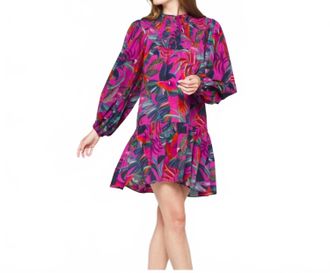 Farm Rio Rainbow Macaw Mini Dress In Multi