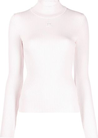 Courrèges Reedition ribbed sweater - women - Polyester/Viscose - L - Pink