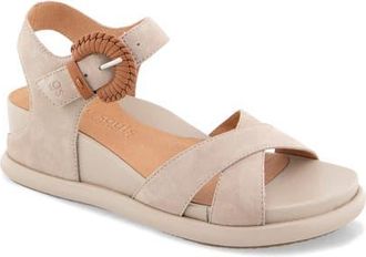 Gentle Souls Jaylee Ankle Strap Wedge Sandal in Light Mushroom Suede at Nordstrom, Size 5.5