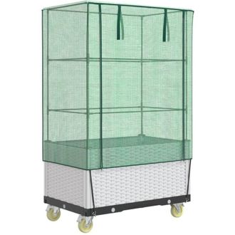 vidaXL Arriate Con Cubierta Invernadero Aspecto Rat&aacute;n 80x50x182 Cm Vidaxl