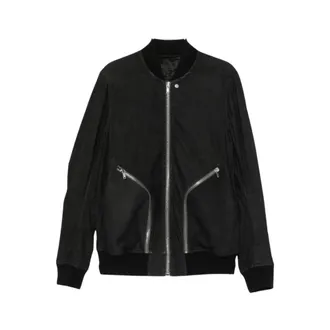 Rick Owens Leather Bomber Jacket - male - Rick Owens - Bomber Jackets - Black - 2XL - Jackets