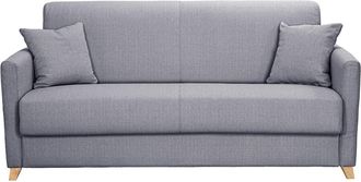Miliboo Sof&aacute; Cama 3 Plazas N&oacute;rdico Gris Claro Con Colch&oacute;n De 18 Cm Skandy