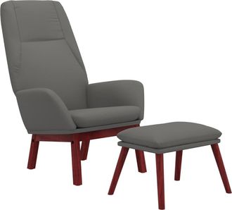 vidaXL Sill&oacute;n De Relax Con Taburete Tela Gris Claro Vidaxl