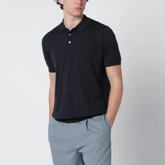 Drumohr Navy blue cotton polo