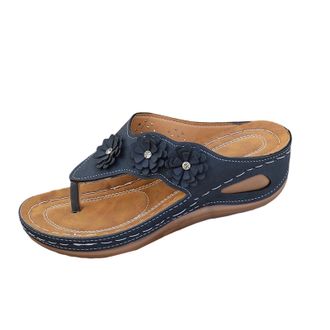 Generic Ladies Wedge Sandals Open Toe Stylish Thong Sandal Solid Color Lightweight Comfortable Breathable Classic Slip On Sandals Summer Beach