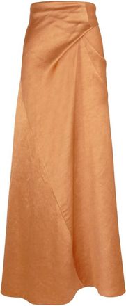 Cortana Maxi Rok - Dames - Maxi Rokken - Oranje - L - Linnen - Rokken