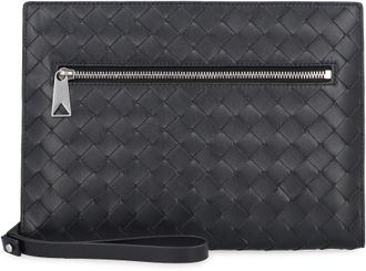 Bottega Veneta Mens Intrecciato Vn Leather Document Case Black Calfskin Laptop Bags & Briefcases