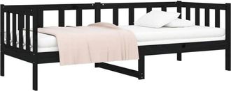 vidaXL Sofá cama sin colchón madera maciza de pino negro 80x200 cm Vidaxl