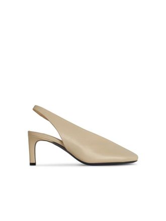 Jil Sander Ivory Leather Slingbacks
