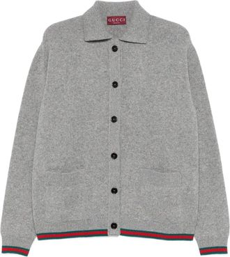 Gucci button striped cardigan - women - Cashmere/Wool - S - Grey