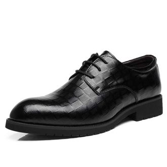 Generic Dress Oxford Shoes for Men Lace Up Round Burnished Toe Derby Shoes Cowhide Slip Resistant Low Top Anti-Slip Non Slip Prom(Black,7.5 UK)