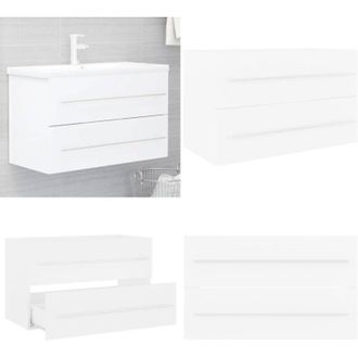 vidaXL Mobile Lavabo Bianco 80x38,5x48 cm in Legno Multistrato - Mobile in legno - Lavabo in legno